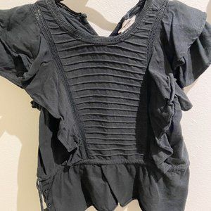 DRA Los Angeles Black Smock Top, Size Small